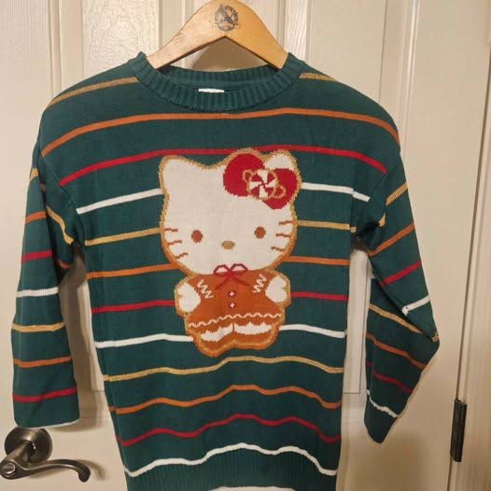 Hello Kitty by Sanrio Gingerbread Holiday Sweater, Childs Size Medium